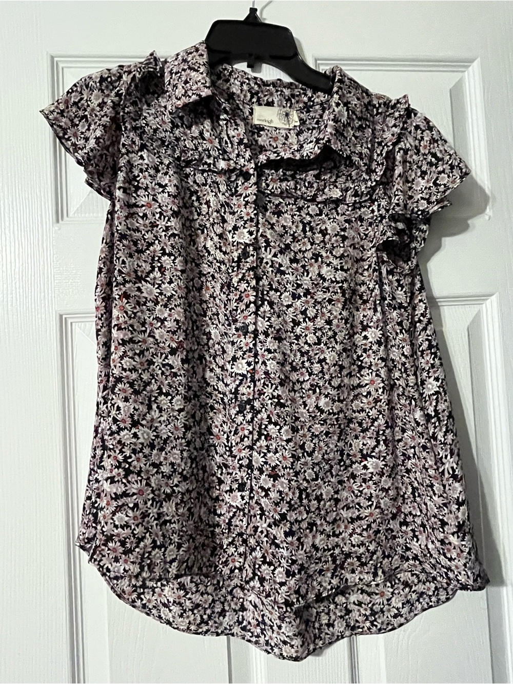 everleigh Purple Floral Button-Up Blouse